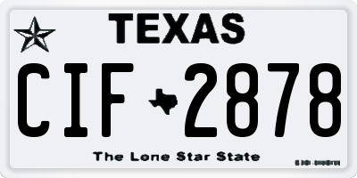 TX license plate CIF2878