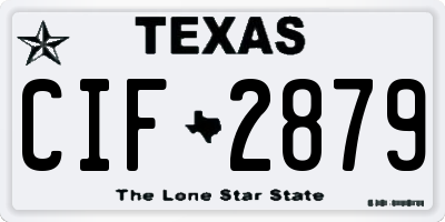 TX license plate CIF2879