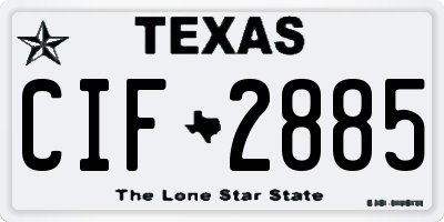 TX license plate CIF2885