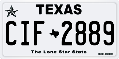 TX license plate CIF2889