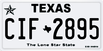 TX license plate CIF2895