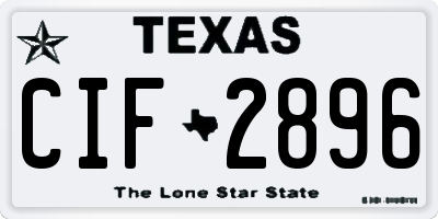 TX license plate CIF2896
