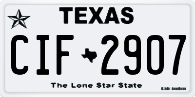 TX license plate CIF2907