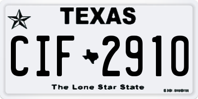 TX license plate CIF2910
