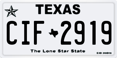 TX license plate CIF2919