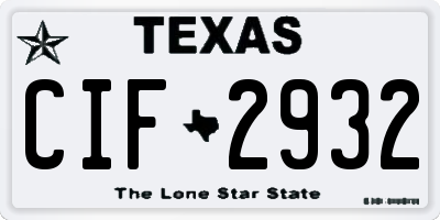 TX license plate CIF2932