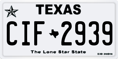 TX license plate CIF2939