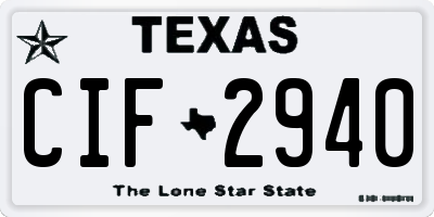 TX license plate CIF2940