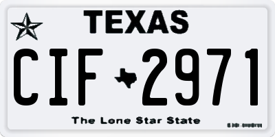 TX license plate CIF2971