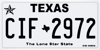 TX license plate CIF2972