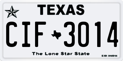 TX license plate CIF3014