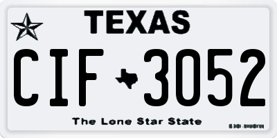 TX license plate CIF3052