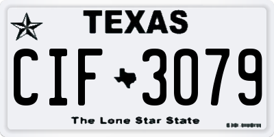 TX license plate CIF3079