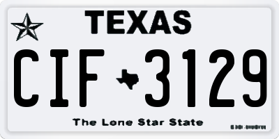 TX license plate CIF3129