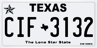 TX license plate CIF3132