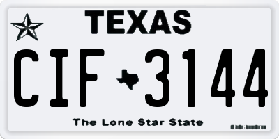 TX license plate CIF3144