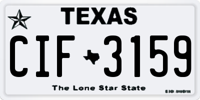 TX license plate CIF3159
