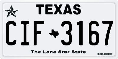TX license plate CIF3167