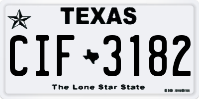 TX license plate CIF3182