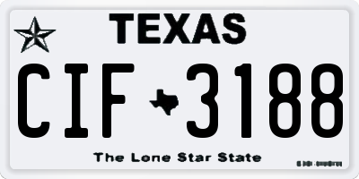 TX license plate CIF3188