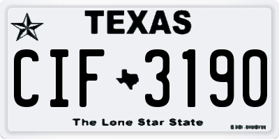 TX license plate CIF3190