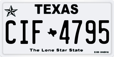 TX license plate CIF4795