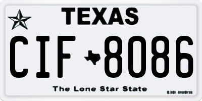 TX license plate CIF8086
