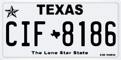 TX license plate CIF8186