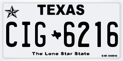 TX license plate CIG6216