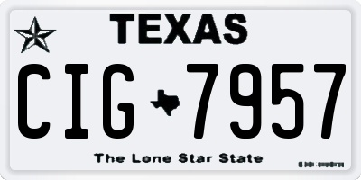 TX license plate CIG7957