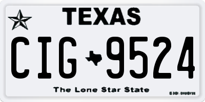 TX license plate CIG9524