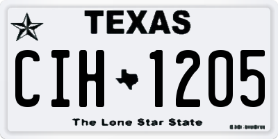 TX license plate CIH1205