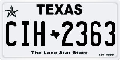 TX license plate CIH2363