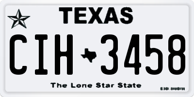 TX license plate CIH3458