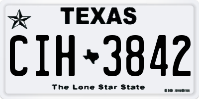 TX license plate CIH3842