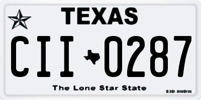 TX license plate CII0287