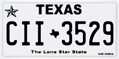 TX license plate CII3529