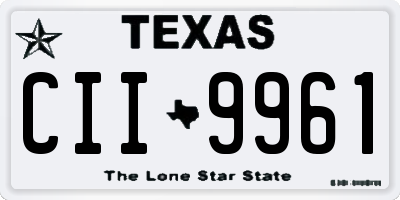 TX license plate CII9961