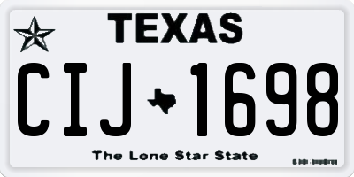 TX license plate CIJ1698