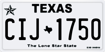 TX license plate CIJ1750