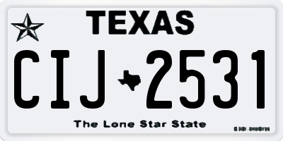 TX license plate CIJ2531