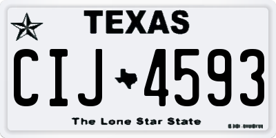 TX license plate CIJ4593