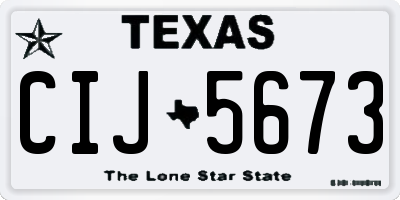 TX license plate CIJ5673