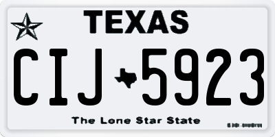 TX license plate CIJ5923