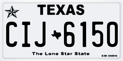 TX license plate CIJ6150
