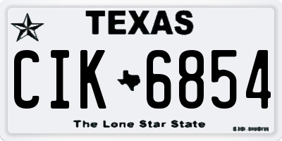 TX license plate CIK6854