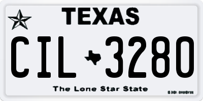 TX license plate CIL3280
