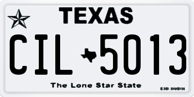 TX license plate CIL5013