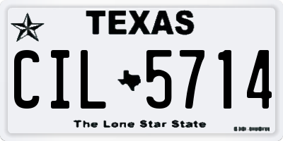 TX license plate CIL5714