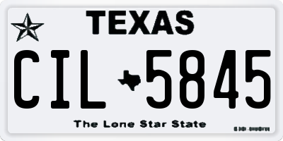 TX license plate CIL5845